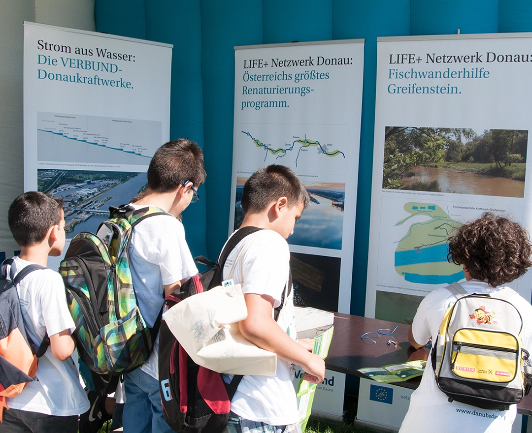 Zahlreiche interessierte Kinder besuchten den Danubeday 2019 und informierten sich dabei über den Lebensraum Donau.